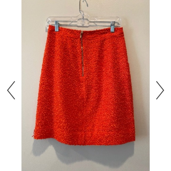 Kate Spade Orange Textured Gold Back Zip Hardware Women’s Pencil Skirt Size 4 - Picture 4 of 15